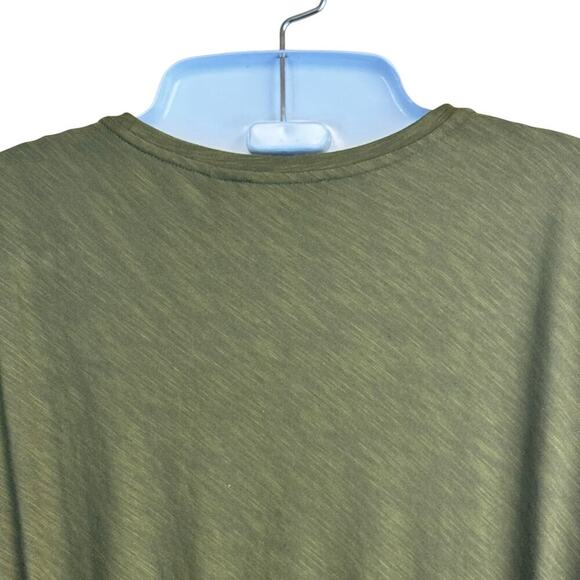 New Theory Vormond Knit Olive Green T-shirt Dress Elastic Tie Waist Women's M - Picture 6 of 13